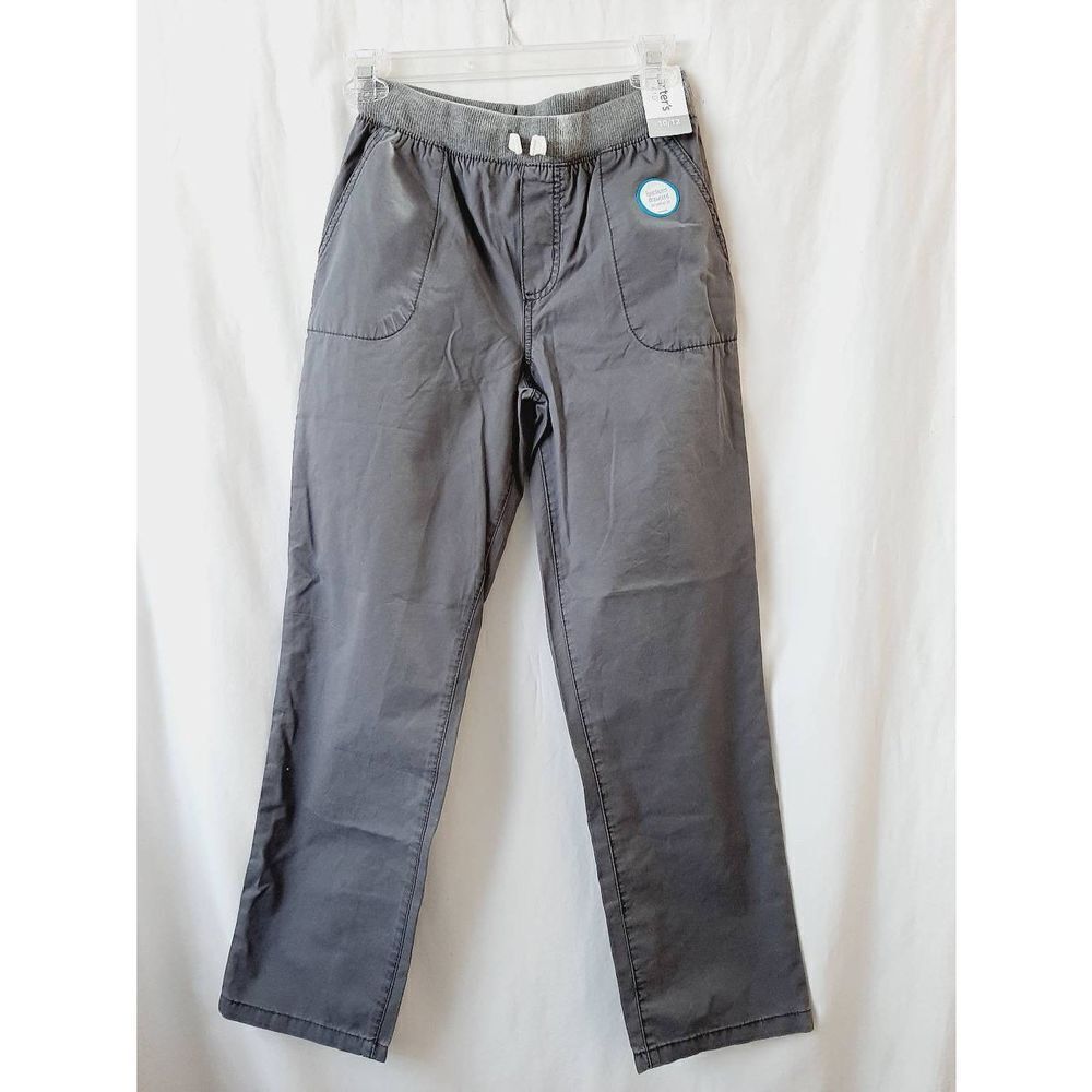 Carters kids sz 10/12 gray drawstring straight leg  NWT pants